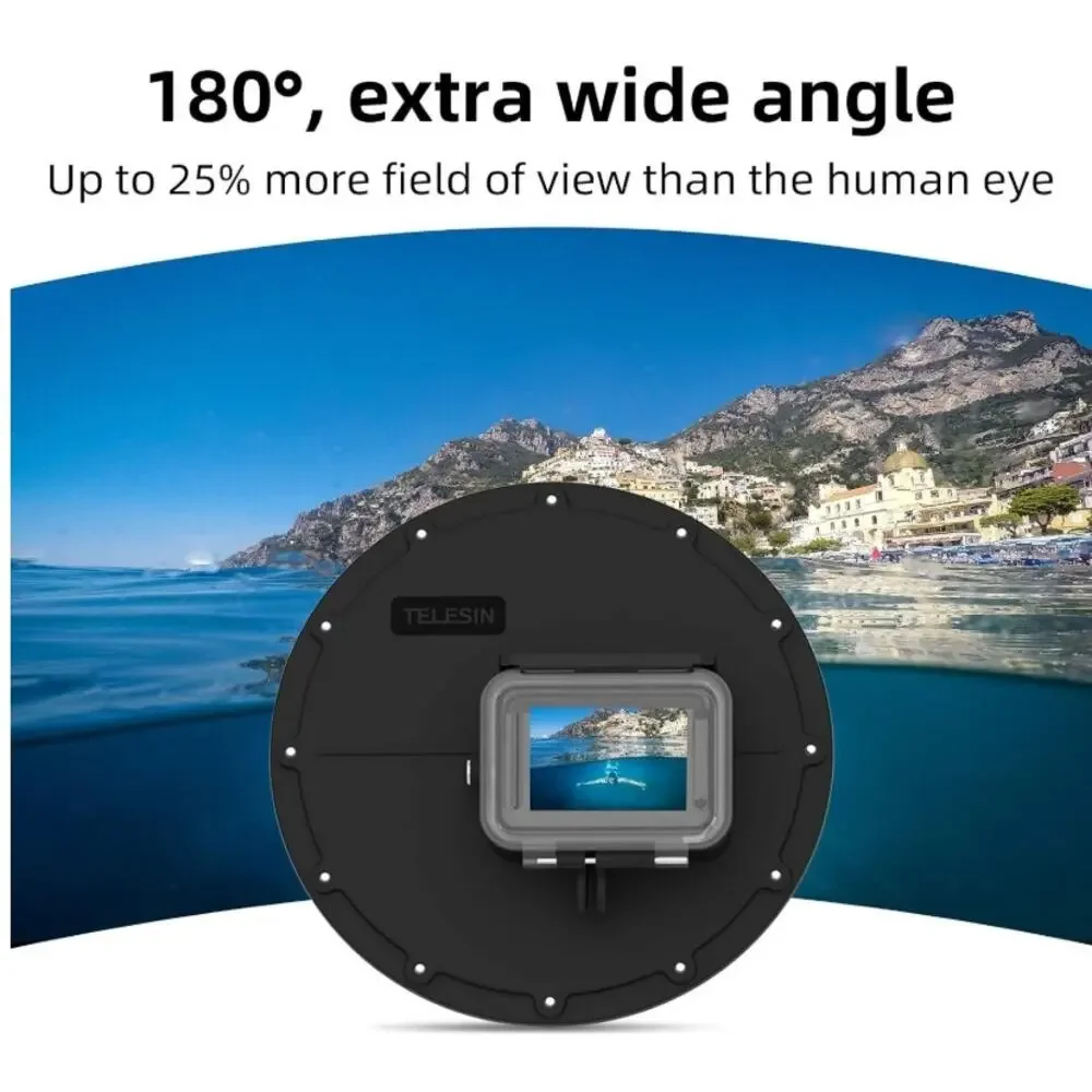 TELESIN 6” Dome Port GoPro Hero 13 12 11 10 9 Waterproof Grip Open Box